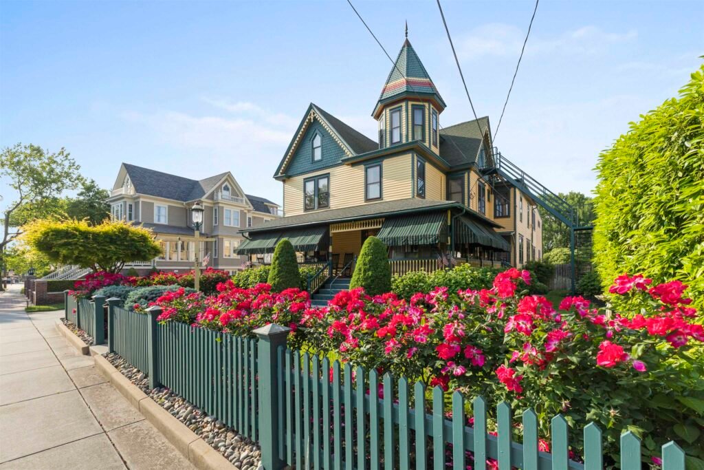 Historic Victorian homes in West Cape May, New Jersey, showcasing the borough's charming residential streets and preserved 19th-century architecture in Cape May County.